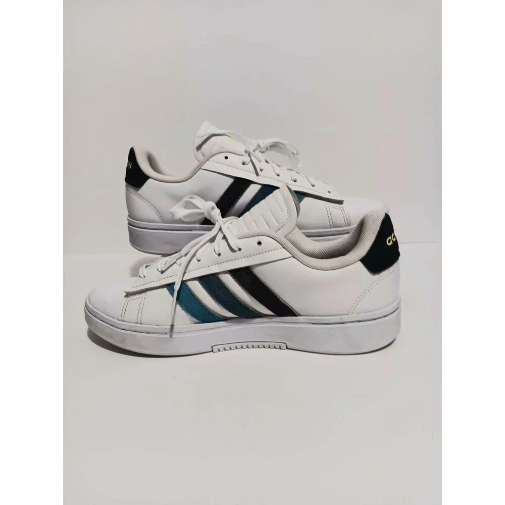 Adidas Grand Court Alfa White Triple Blue Stripef Men's Sneakers Sz 9.5